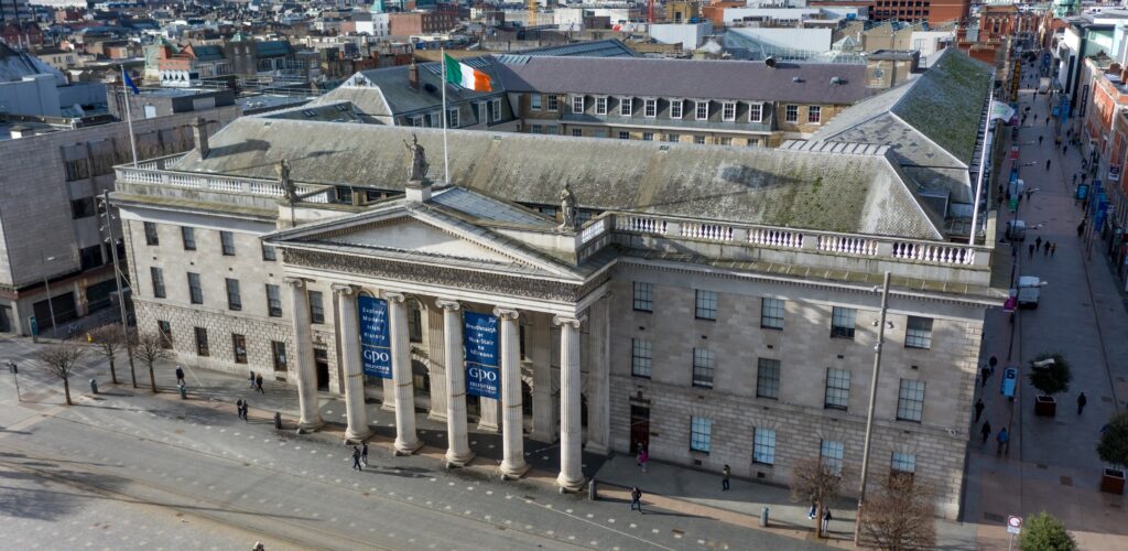 Vue aérienne de la General Post Office (GPO) de Dublin - © Irish Drone Photography