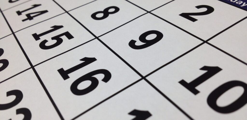 Un calendrier - Domaine public