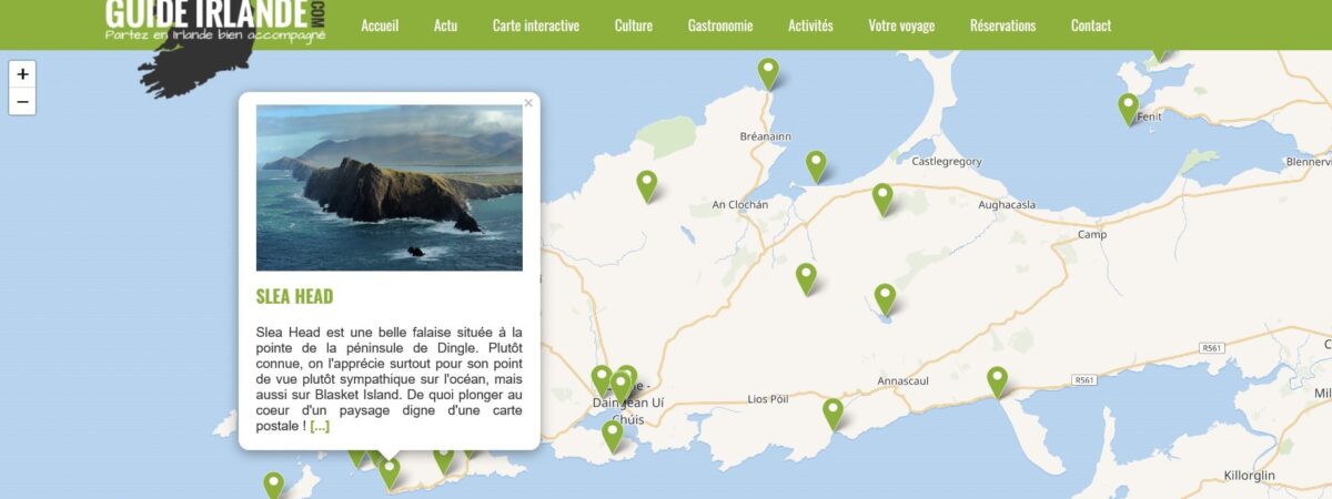 Carte interactive de Guide Irlande.com