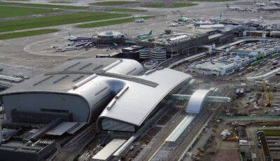Vue aérienne de l'aéroport de Dublin