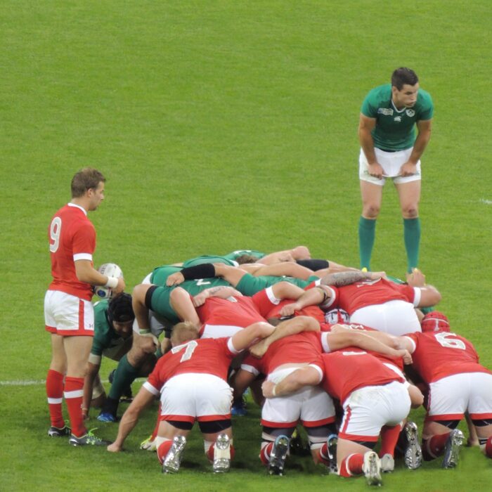 Jonathan Sexton, en haut à droite - © Warwick Gastinger
