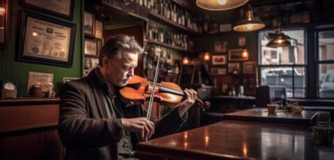 Un musicien irlandais dans un irish pub - © Sunshower Shots