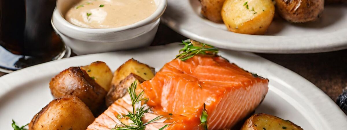 Un plat de saumon et de pommes de terre en Irlande