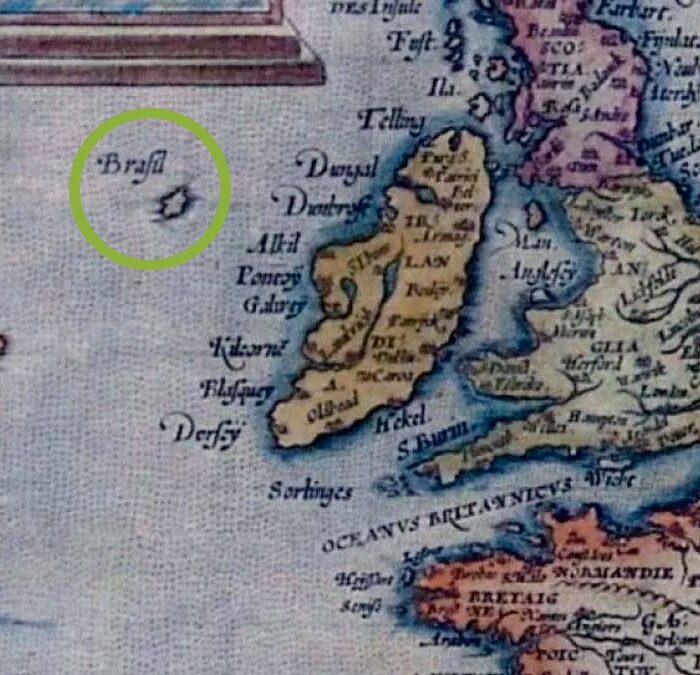 L'île de Hy-Brasil sur une carte