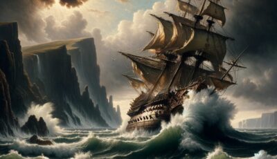 Représentation du naufrage de l'Armada espagnole, qui aurait soit-disant donné naissance aux Black Irish