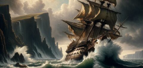 Représentation du naufrage de l'Armada espagnole, qui aurait soit-disant donné naissance aux Black Irish