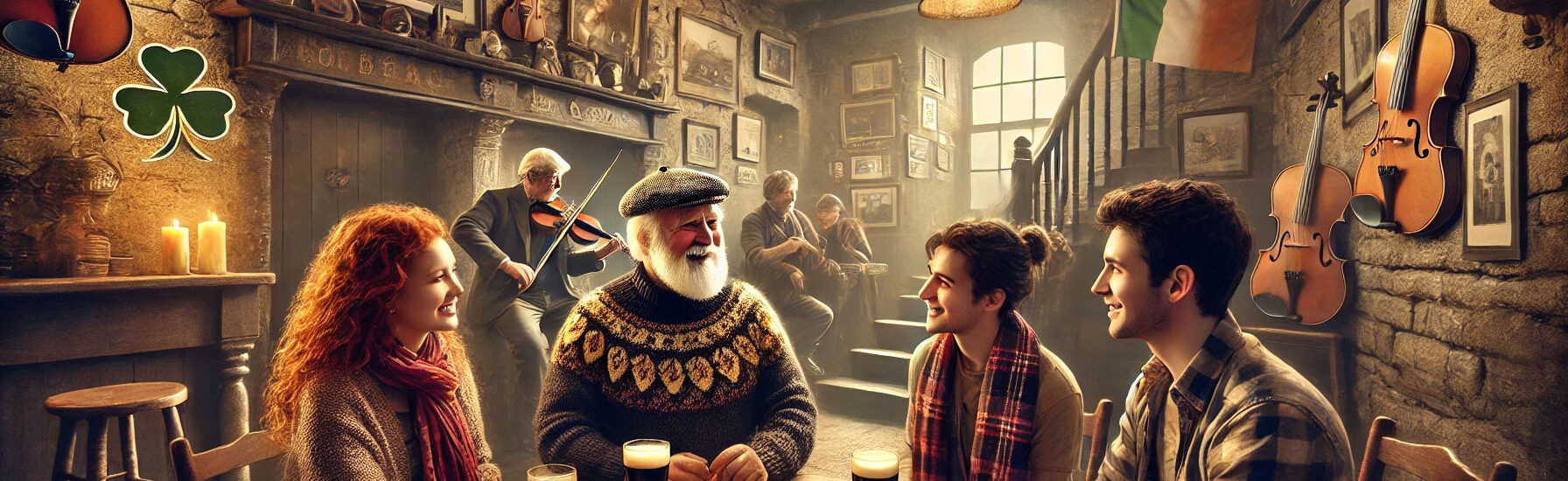Des personnes discutant dans un irish pub en gaélique irlandais - © Go-to-Ireland.com