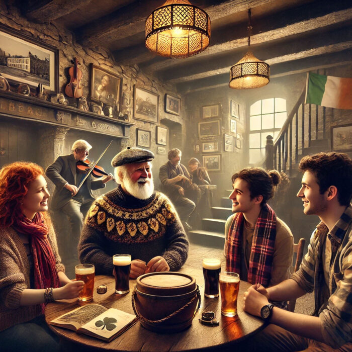 Des personnes discutant dans un irish pub en gaélique irlandais - © Go-to-Ireland.com