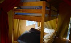 Luxury tree top glamping safari tent